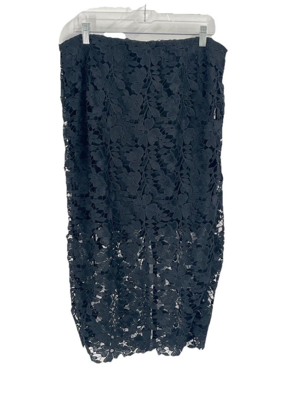 A New Day Black Lace Floral Maxi Skirt Dark Romantic Whimsigoth Vampy Sz Large
